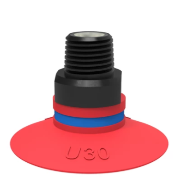 0101402派亚博吸盘Suction cup U30 Silicone,G1/8寸 male, with mesh filter and dual flow control valve适用于搬运带平整或浅凹表面的工件-派亚博吸盘派亚博真空发生器piab吸盘