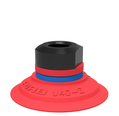 0101610派亚博吸盘Suction cup U40-2 Silicone,1/8寸 NPSF female,with mesh filter适用于搬运带平整或浅凹表面的工件-派亚博吸盘派亚博真空发生器piab吸盘