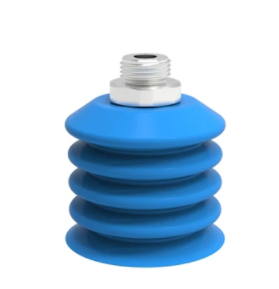 0207110派亚博吸盘B-BL60-2,硅橡胶,G3/8寸不锈钢外螺纹接头,可检出型,食品直接接触材料-派亚博吸盘派亚博多层波纹吸盘