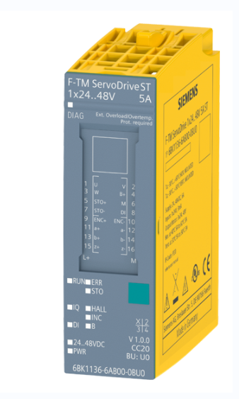 6BK1136-6AB00-0BU0�����ӱ�Ƶ�������ŷ������� ��������������ѹ��Χ��24 ��48VDC ��Դ ��Դ��������� 5A������ SIMATIC ET 200SP���� �ƶ�ģ�飬STO Ӳ����