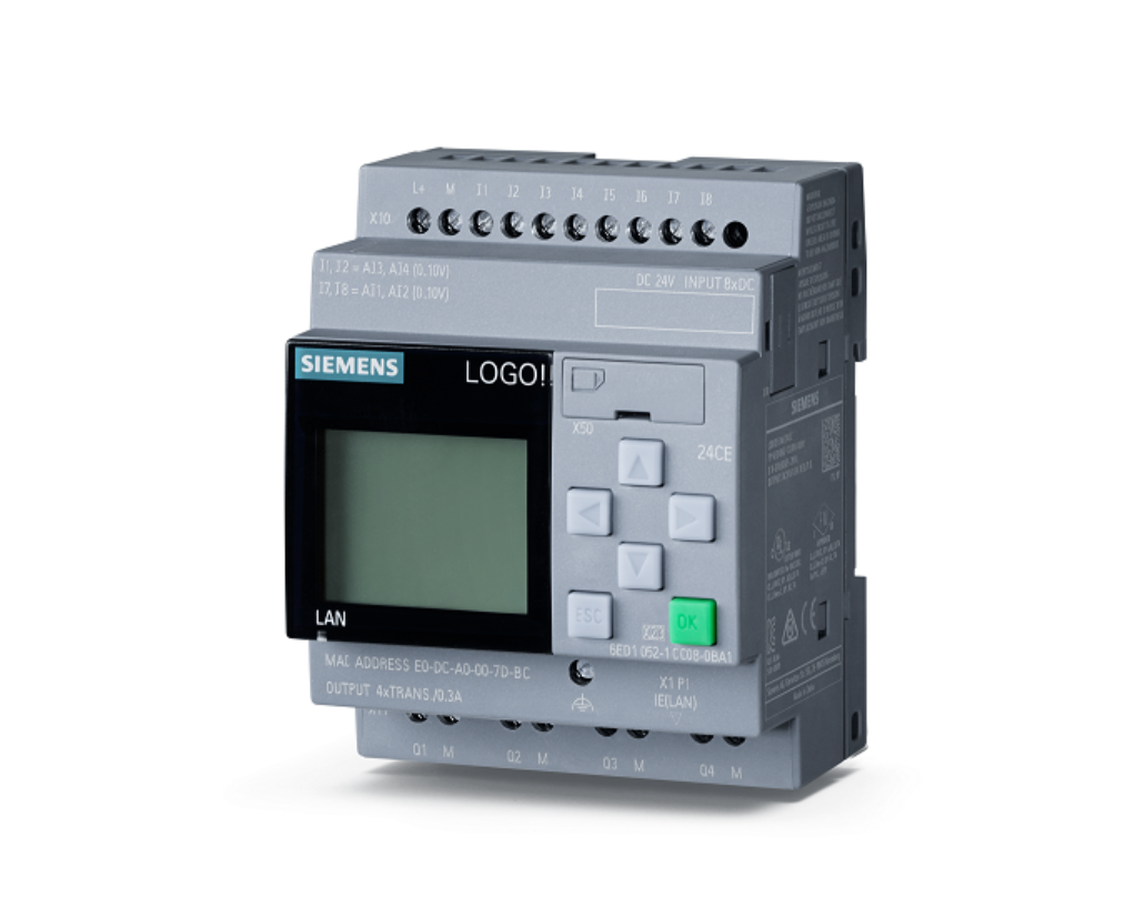 6AG1052-1CC08-7BA1������PLC24CE����6ED1052-1CC08-0BA1������ʴͿ�㣬-25-+60��C��-20��C�����¿������߼�ģ�飬��ʾ��SV/����/�����24V/24V/24V��ѹ����8�������루4ģ�����룩/4����������洢��400�飬��ģ�黯��չ����̫��������������������ݼ�¼���û��Զ�����վ����׼microSD��������LOGO!SoftComfortV8.3���ϰ汾�����и����ڵ���Ŀ������������LOGO!8.3�����豸-�����ӱ�Ƶ�������ӵ��
